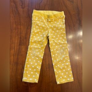 Cherokee Mustard Yellow Jegging Jeans with Bows size 2T